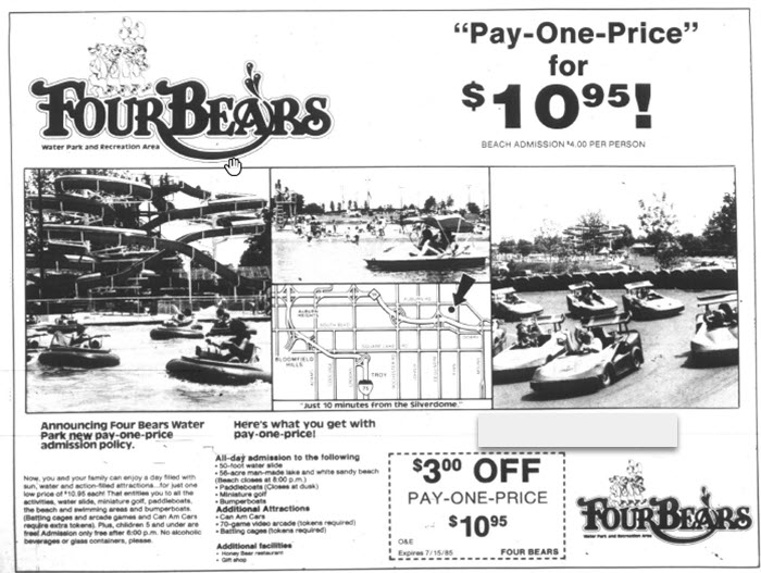 Four Bears Water Park - Old Ad For The Park